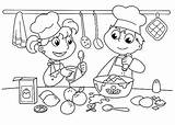 Coloring Cooking Pages Baking Kids Cook Printable Cookies Bake Bakery Drawing Colouring Unisex Sheets Culinary Arts Color Kitchen Food Together sketch template