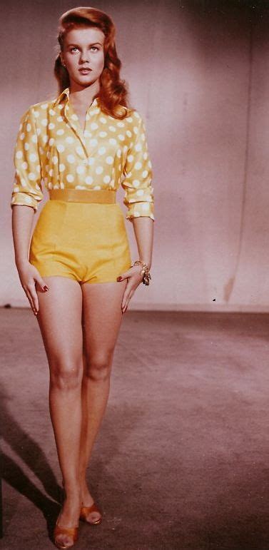 ann margret showing off her beautiful legs in saffron shorts