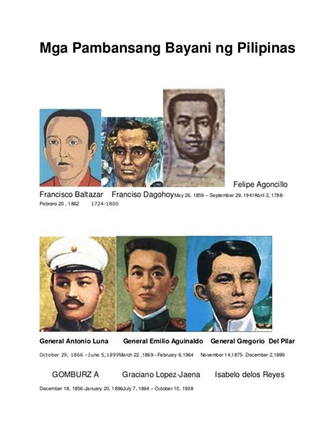 Mga Pambansang Bayani Ng Pilipinas