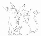 Espeon Umbreon Eevee Leafeon Kawaii Sylveon Evolutions Lineart sketch template