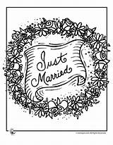 Married Coloring Just Pages Wedding Kids Colouring Color Read Activities sketch template