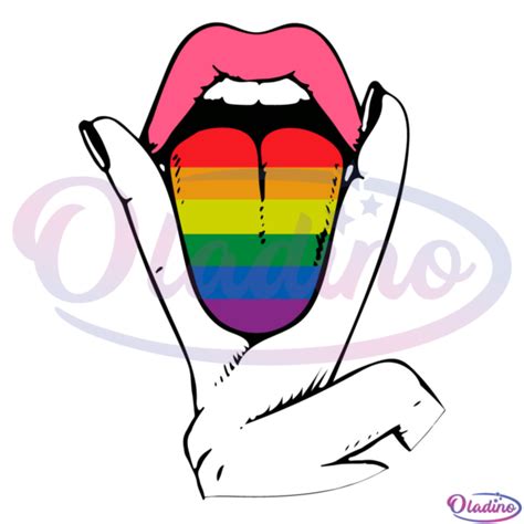 lgbt pride lesbian tongue svg digital file rainbow tongue lgbt svg