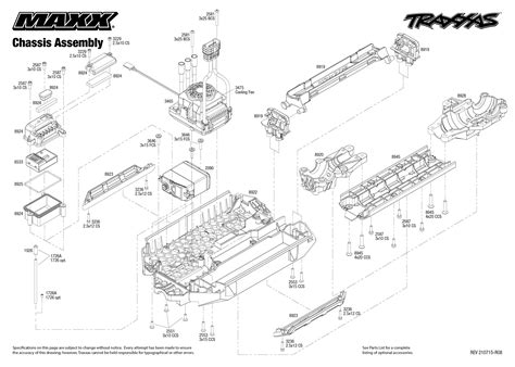 traxxas maxx   chassis assembly exploded view traxxas