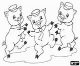 Tres Cerditos Drei Lobo Feroz Tre Porcellini Kleinen Schweinchen Malvorlagen Cochinitos Felices Pigs Colorearjunior Glücklich Felici Celebrando Miedo Oncoloring Böse sketch template