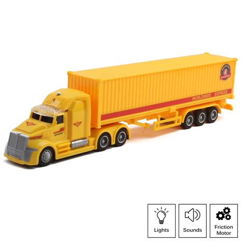 vokodo toy semi truck trailer  friction powered  lights