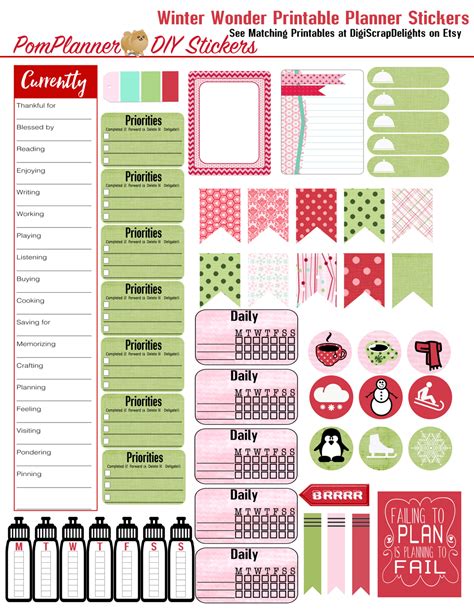 Winter Planner Kits And Free Planner Stickers – Bible Journal Love