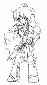 Pages Rwby Coloring Yang Character Template sketch template