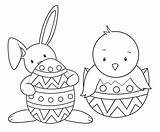 Coloring Bunny Pages Chicks Bunnies sketch template