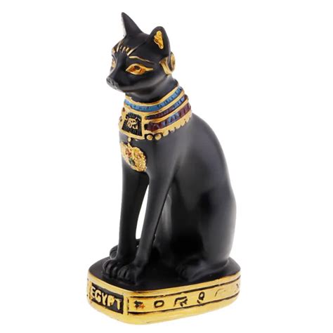 Ancient Egypt Egyptian Goddess Cat Bastet Pharaoh Figurine Statue Black