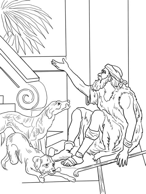 lazarus   rich man coloring page  worksheets halloween