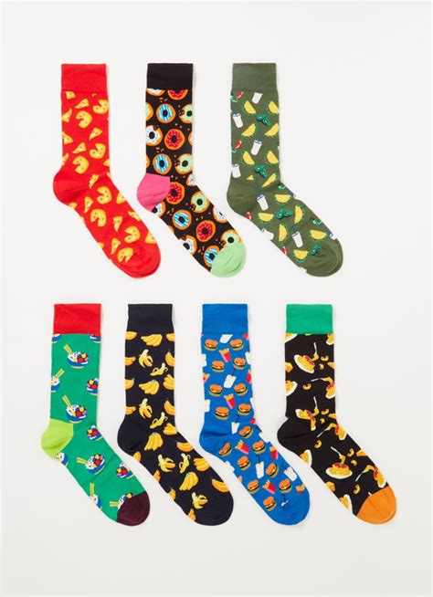 happy socks  days  food sokken   pack giftbox multicolor de bijenkorf