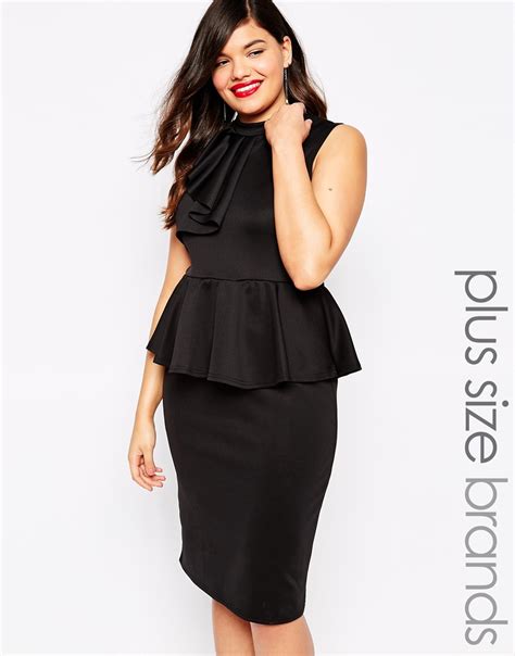 Lyst Praslin Plus Size Peplum Dress With Ruffle Detail