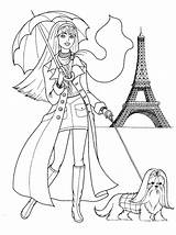Coloring Pages Printable Fashion Paris Girls Getcolorings Print Colorings sketch template