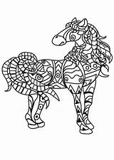 Mozaiek Paarden Mosaik Pferden Mosaic Stemmen sketch template