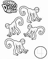 Diego Go Monkeys Coloring Four Netart Print Color sketch template