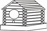 Coloring Cabin Log Birdhouse Pages Woods Kids Clip Clipart Clipartbest Cliparts Template sketch template