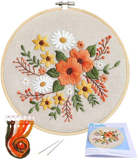 embroidery starter kit  pattern stamped embroidery kit including