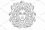 Medusa Creature Myth sketch template