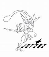 Pokemon Greninja Lineart sketch template