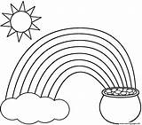 Coloring Pot Gold Cloud Sun Rainbow Pages Printable sketch template