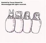 Canopic Jars Coloring Egyptian Template Pages Mummy Mummification Duamutef Snefru Cheops sketch template