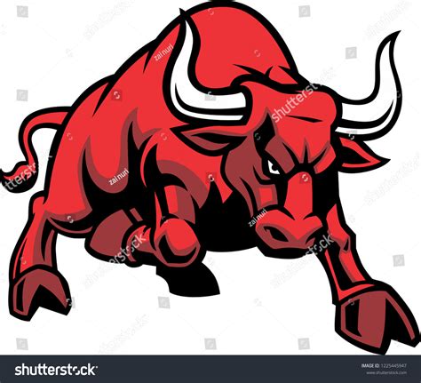 cartoon bull mascot stock vector royalty