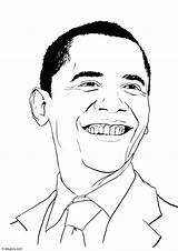 Coloring Obama Michelle Pages Getcolorings Color sketch template