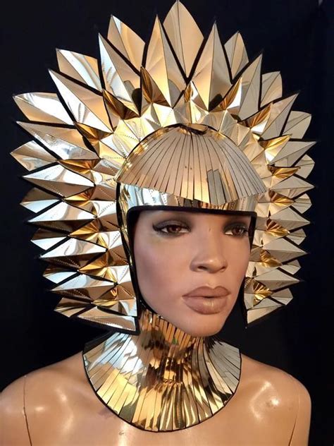 cleopatra egyptian goddess metallic headpiece in chrome or