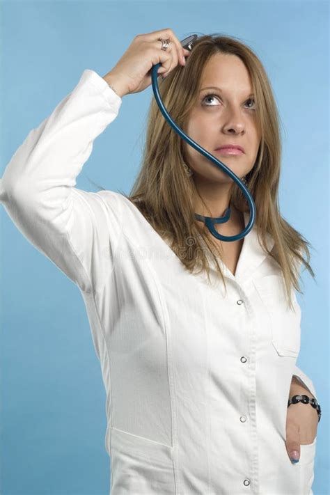 Female Doctor And Stethoscope Stock Image Image Of Adult Crossed
