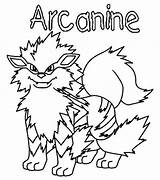 Coloring Arcanine Pokemon Growlithe Pages Getcolorings Printable Awesome sketch template