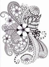 Doodle Zentangle Coloring Pages Patterns Doodles Drawings Zen Flowers Easy Tangle Zentangles Instant March Pen Drawing Spring Printable Into Etsy sketch template