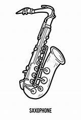 Saxophone Saxophon Coloring Saxofone Musique Sassofono Colorare Strumenti Musicali Vector Vektor Karikatur sketch template