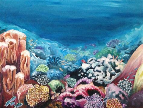 unterwasserlandschaft idee farbe abstrakte malerei malerei