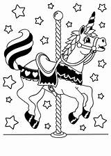 Coloring Pages Horse Carousel Unicorn Color Print Tocolor Beside Pool Library Comments sketch template
