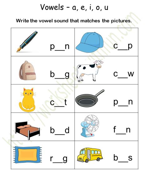 english general preschool topic vowel sound