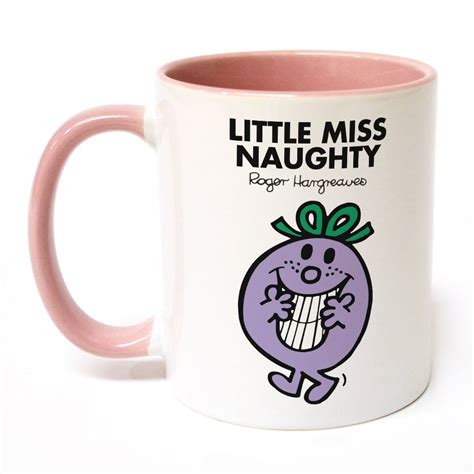 personalised little miss naughty large porcelain colour handle mug