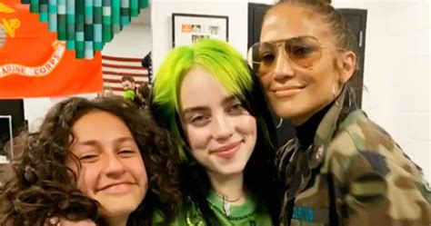 jennifer lopez s daughter emme hugs billie eilish after