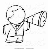Coloring Megaphone Person Outlined Vector Using Bullhorn Leo Blanchette Getdrawings Drawing sketch template