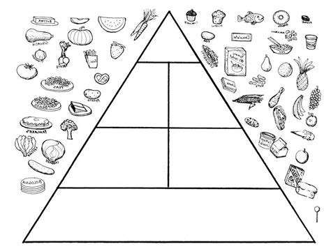 food pyramid  interesting coloring page food pyramid kids food