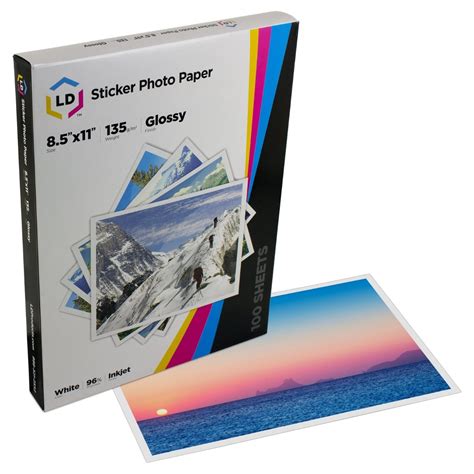 ld glossy inkjet photo sticker paper  sheet pack inkjets