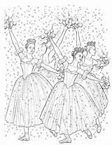 Coloring Pages Ballerina Nutcracker Dance Ballet Christmas Colouring Dancers Barbie Choose Board sketch template