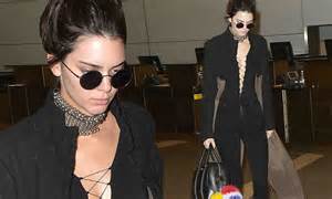 kendall jenner takes the plunge down to her waistline in bodysuit and