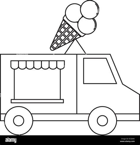 ice cream food truck icon  white background vector illustration