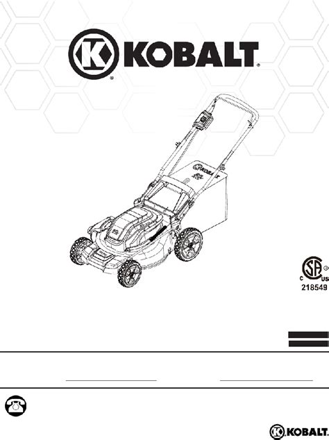 kobalt kmb  lawn mower operation users manual  viewdownload