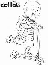 Coloring Caillou Scooter Riding Sheet Encourage Act Sheets Children Sporty Letní Independently Pages sketch template