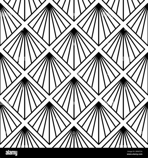 motif art deco fond noir  blanc vectoriel image vectorielle stock