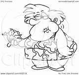 Eating Fat Cartoon Head Woman Toonaday Lettuce Outline Illustration Royalty Rf Clip Clipart sketch template