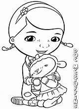 Coloring Doc Mcstuffins Pages Printable Disney Smiling Print Lambie Hugs Hallie Tools Cute sketch template