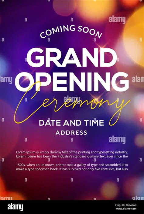 grand opening ceremony poster concept invitation grand opening event decoration party template