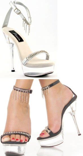 Women S High Heel Sandal With Rhinestone Fringe And